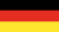A small rectangular German flag appears against white. It contains three horizontal bands in black, red, and gold. No text or other objects are visible.